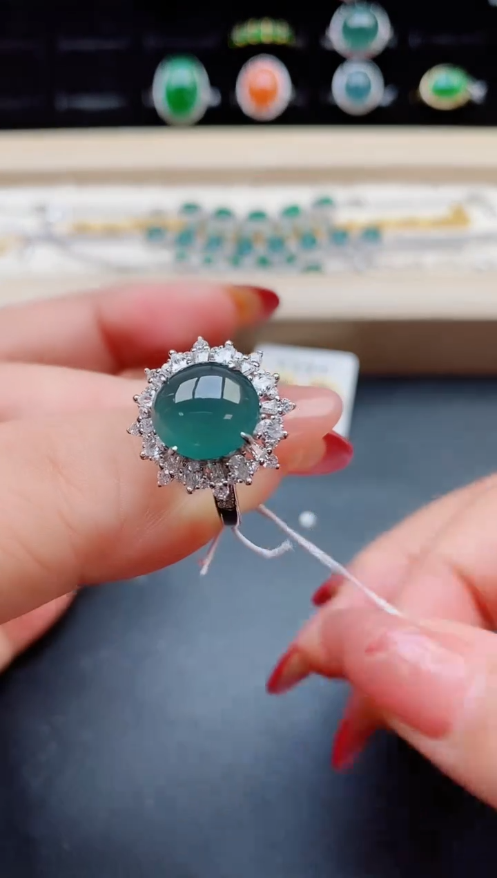 【闪购商品】翡翠戒指银S925镶嵌50805508