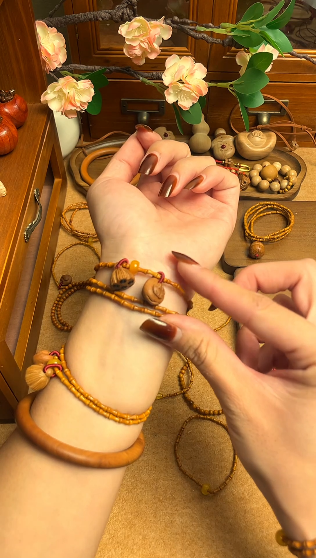 桃核竹节三圈好运莲莲    一物一拍