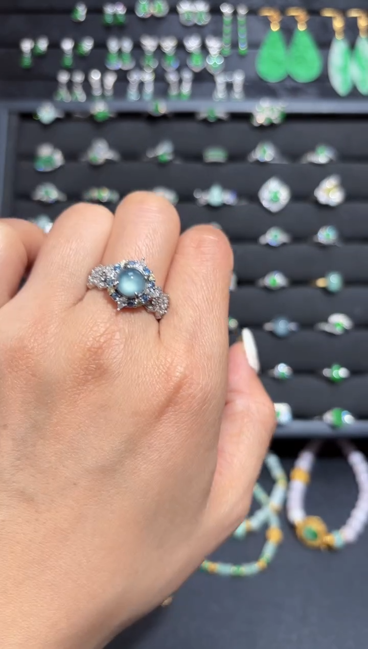 【闪购商品】翡翠颈饰银S925镶嵌蛋面/支持复检/一件