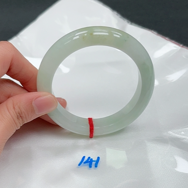 【圈口53~55】缅甸A货翡翠手镯天然玉镯女款冰晴绿+黄翡手镯880-141