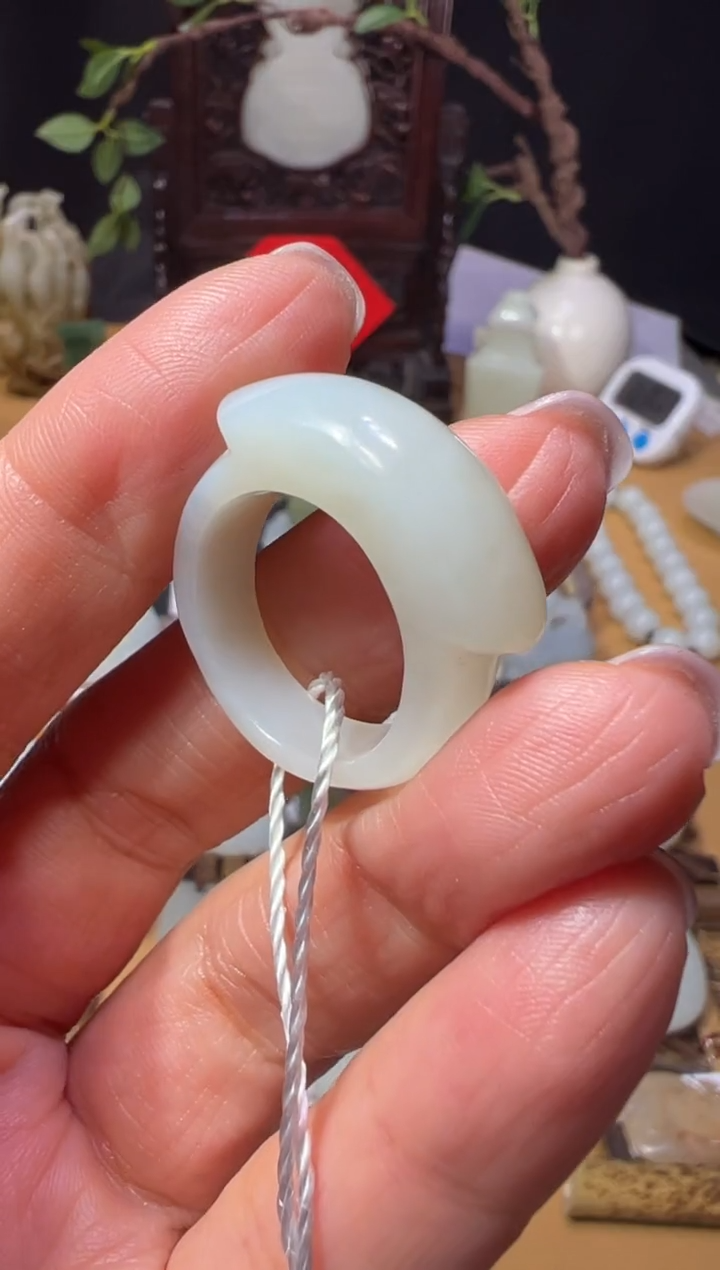 【闪购商品】和田玉山西文物商店马鞍戒17圈号