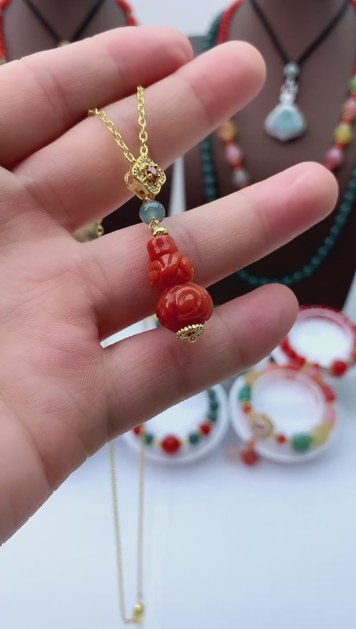 【闪购商品】翡翠14K金镶嵌颈饰D335吊坠