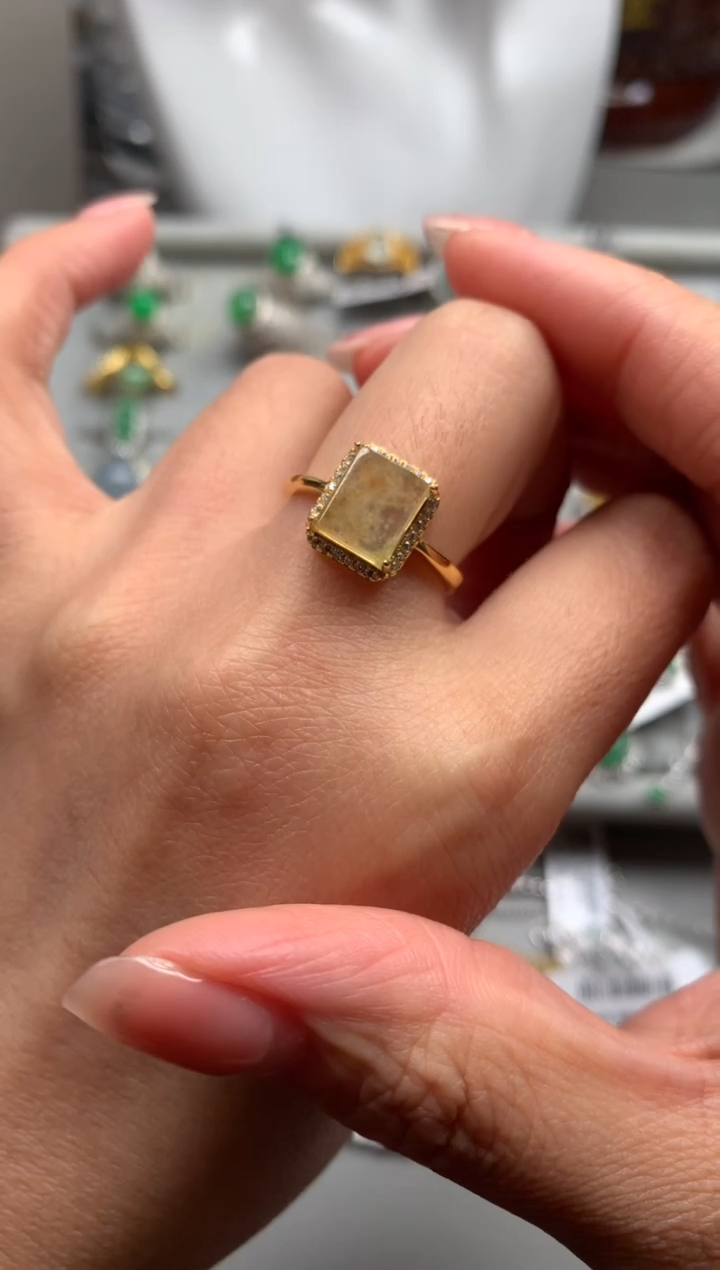 银S925镶嵌戒指翡翠1