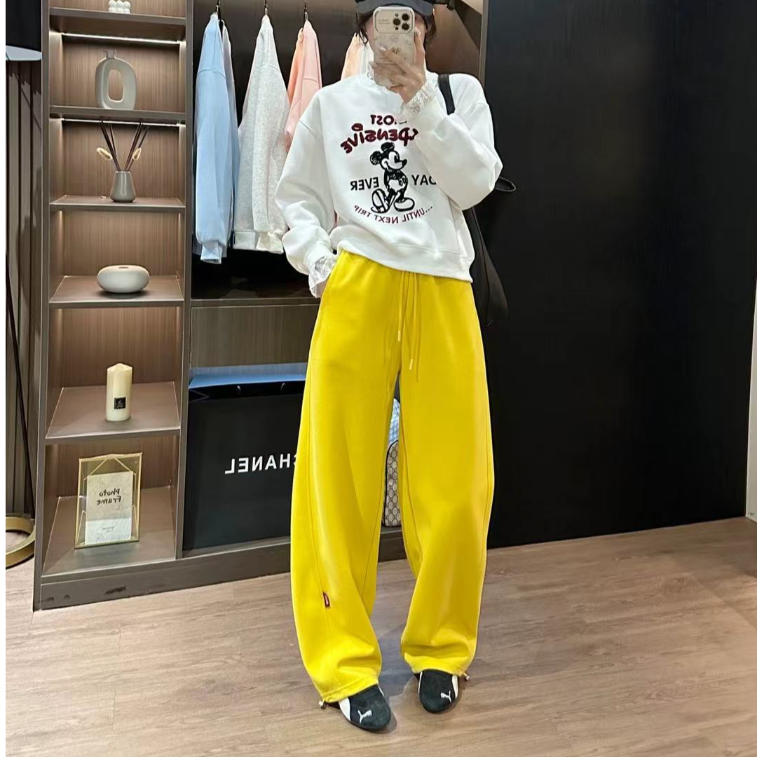 NE2025春款美式百搭香蕉裤高腰垂感阔腿裤9309
