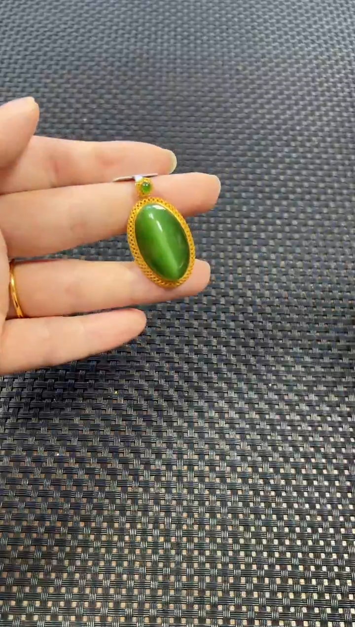 颈饰18K金镶嵌和田玉（多样性发一件）1091