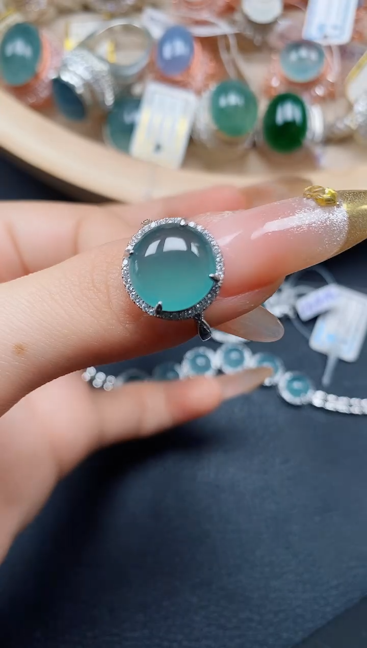 【闪购商品】翡翠戒指银S925镶嵌翡翠