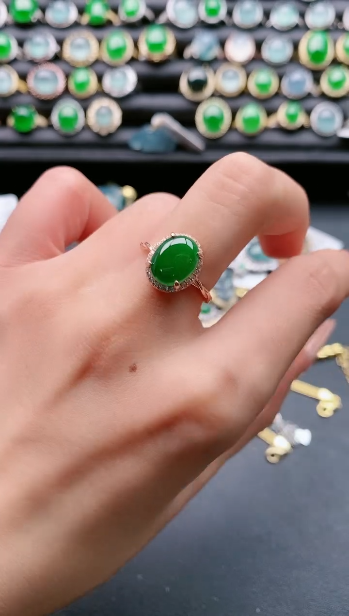 【闪购商品】翡翠戒指银S925镶嵌1111111