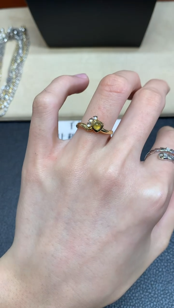 【闪购商品】翡翠戒指18K金镶嵌【无鉴赏期】