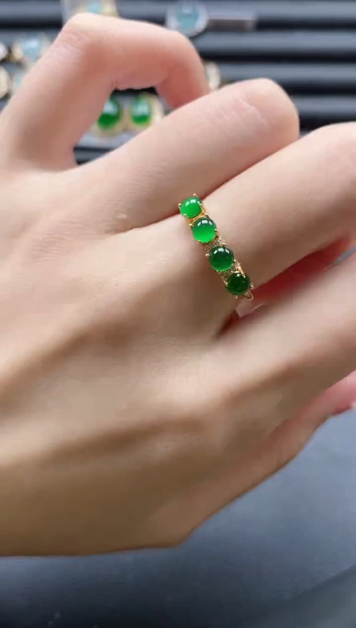 【闪购商品】翡翠戒指银S925镶嵌5151-6