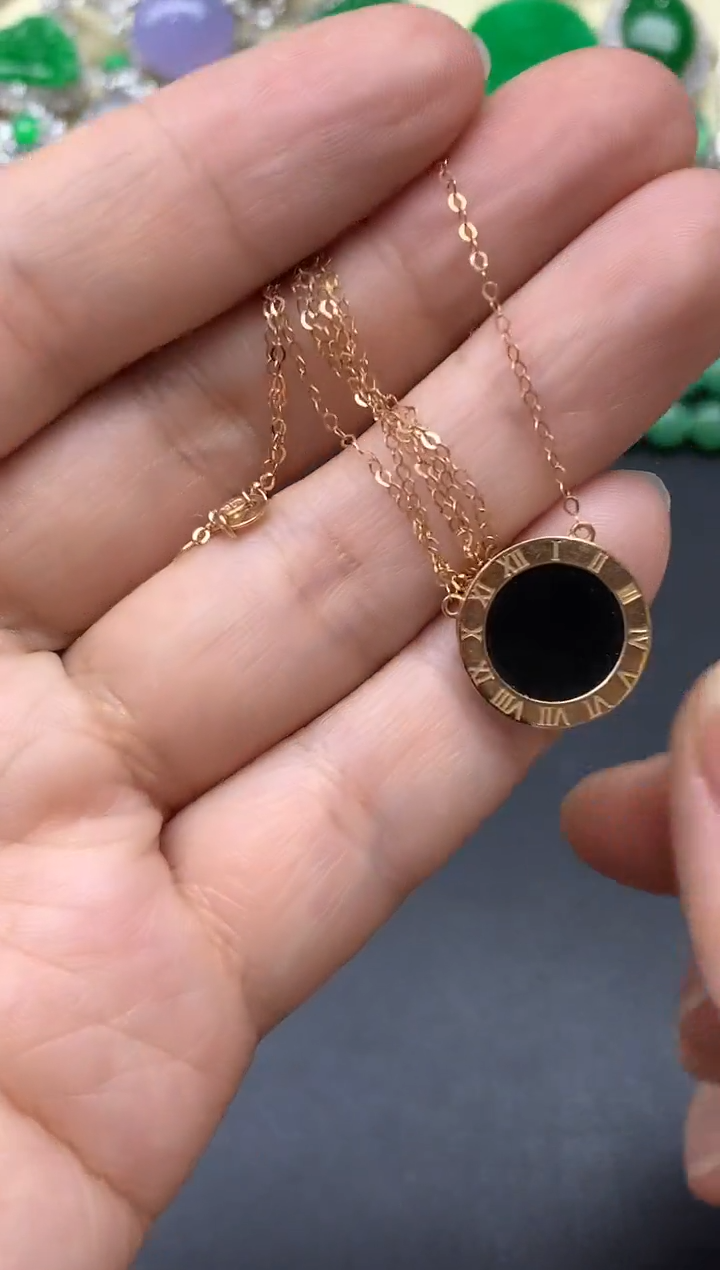 颈饰18K金镶嵌翡翠96-中国好珍宝