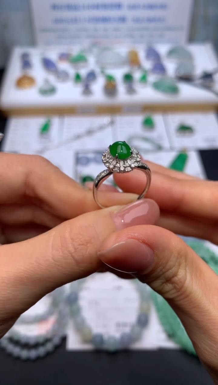 【闪购商品】定制翡翠18K金镶嵌模式推广期24小时鉴赏期