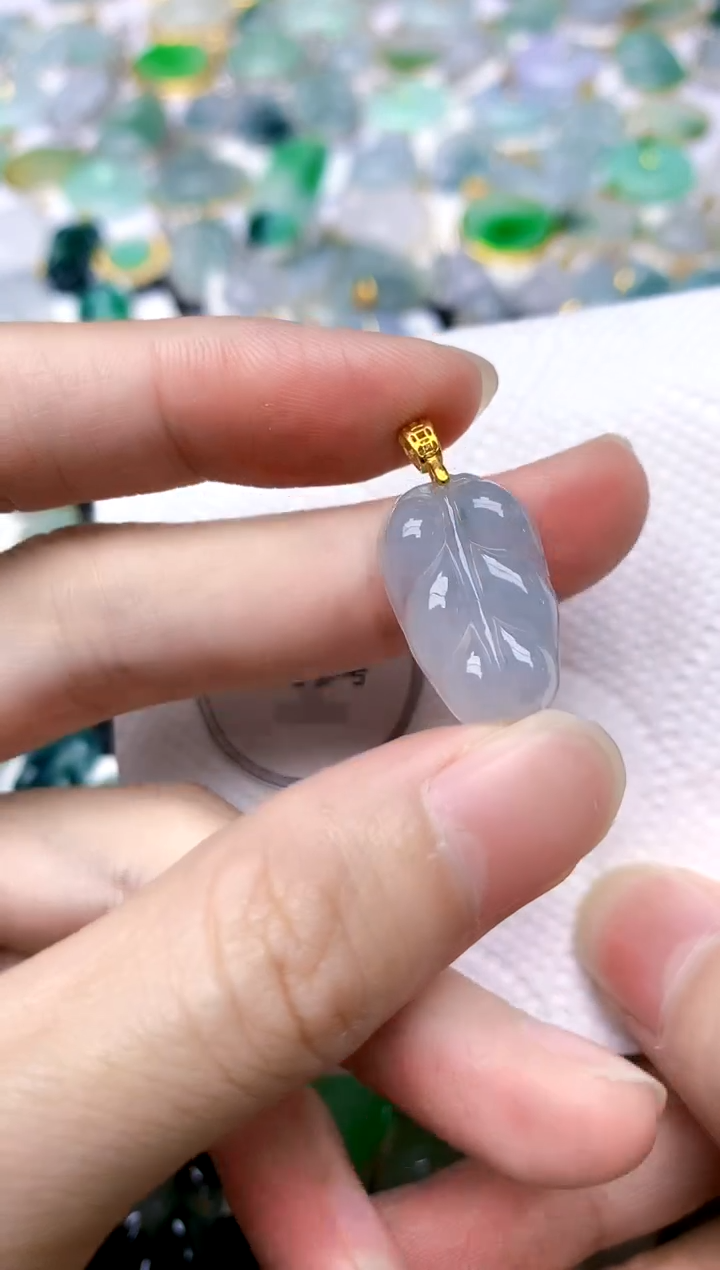 颈饰银S925镶嵌翡翠天然A货翡翠