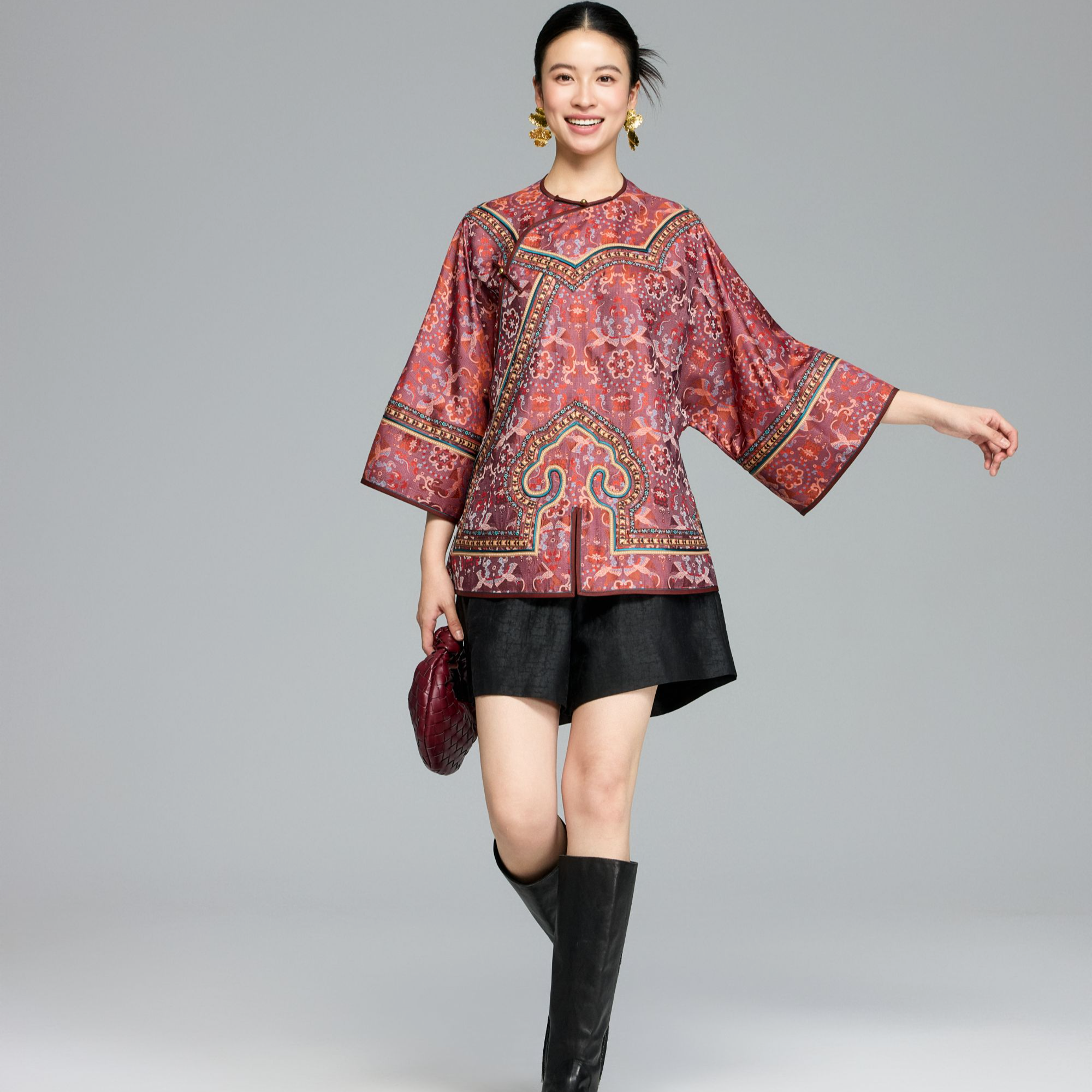 初见十三娘『生南国』真丝蜀锦罗手工高定上衣太太服气质复古中式