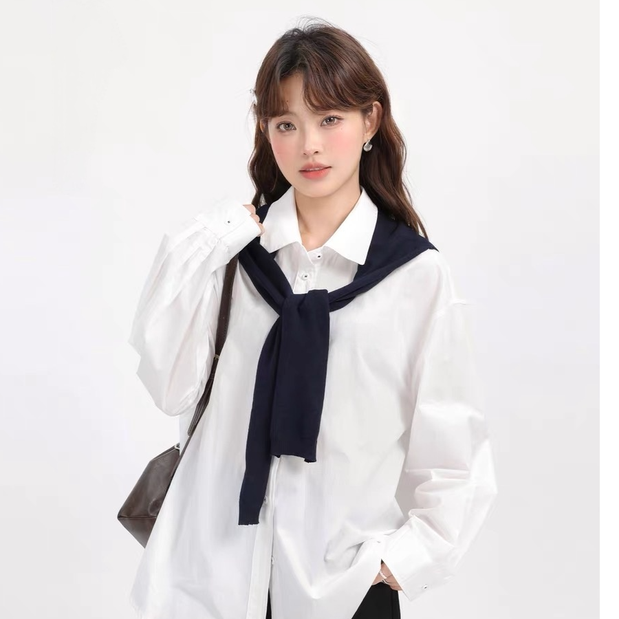 43162高端专享春秋款长袖衬衫白色（简沿）
