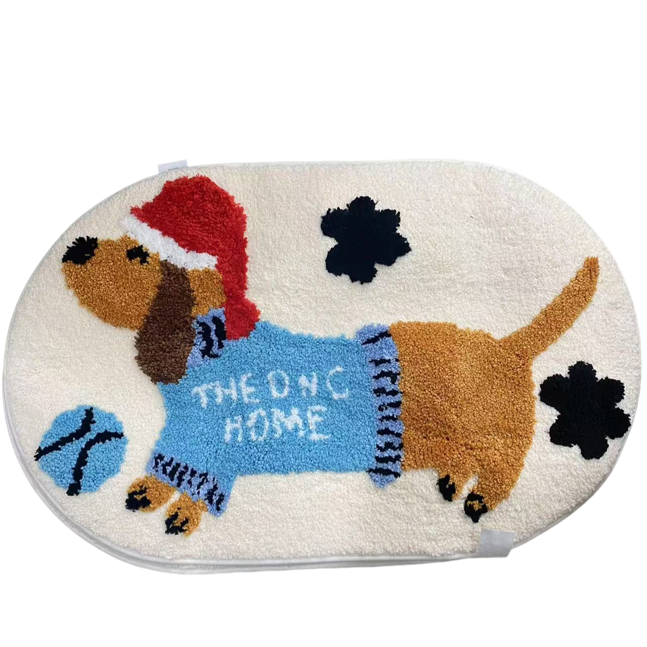 红帽腊肠小狗浴室卧室门口地垫50*80cm