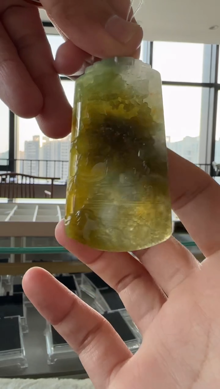 翡翠未镶嵌颈饰L*天然翡翠A货孤品一件