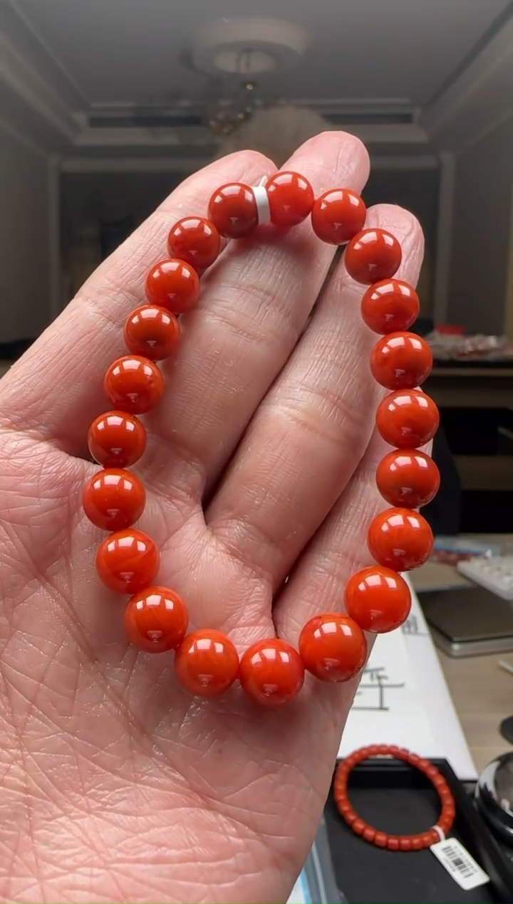 【闪购商品】南红玛瑙9mm瓦西手串圆珠未镶嵌多样性发一件
