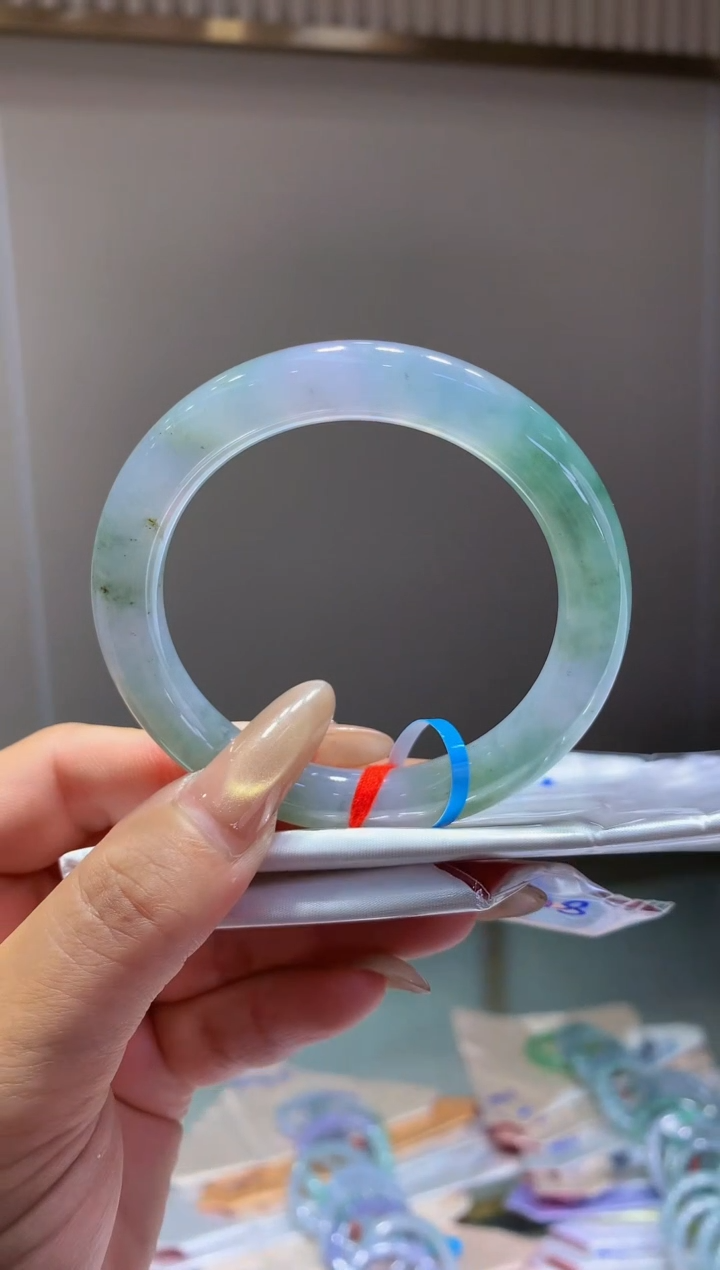 未镶嵌手镯翡翠-F12-圆条53.5