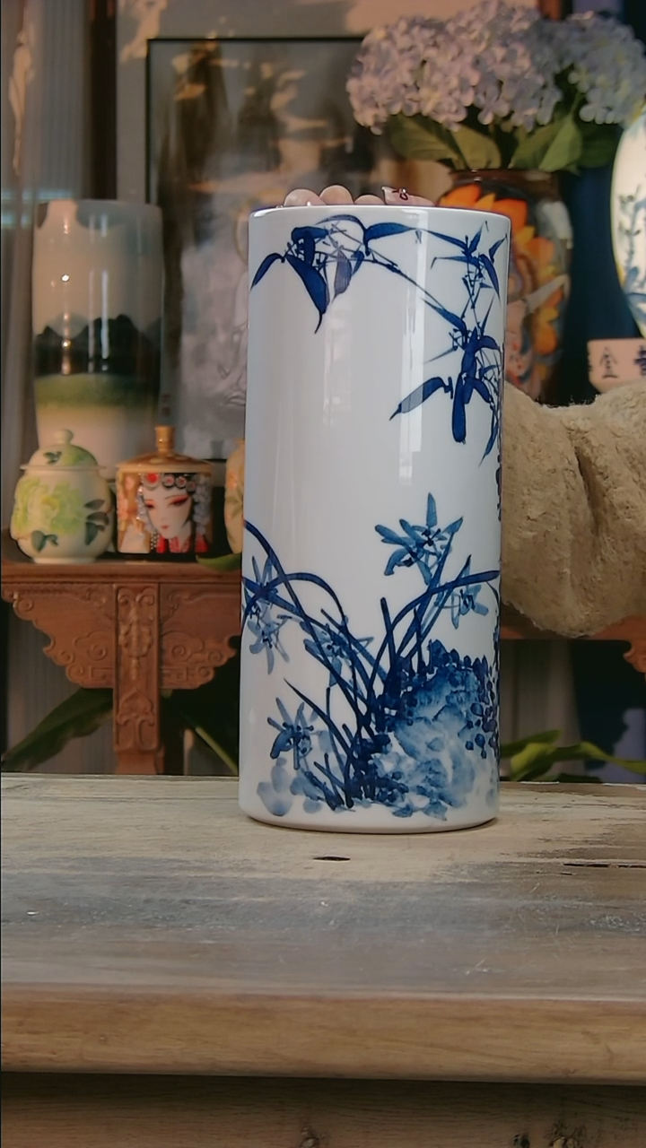 【闪购商品】瓷片景德镇纯手工釉下彩精品花瓶