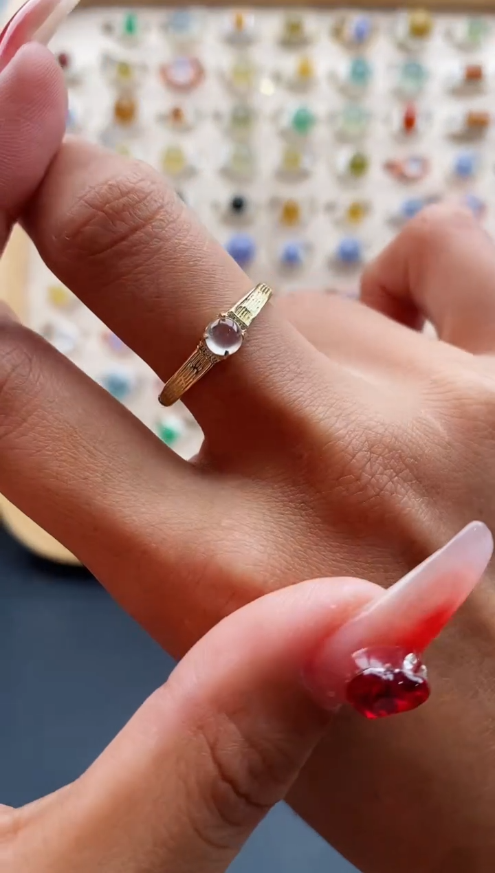 【闪购商品】翡翠戒指银S925镶嵌缅甸天然A货翡翠111 2+4