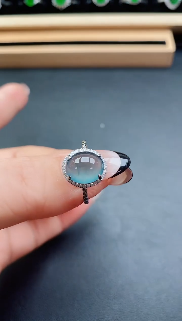 翡翠戒指银S925镶嵌1