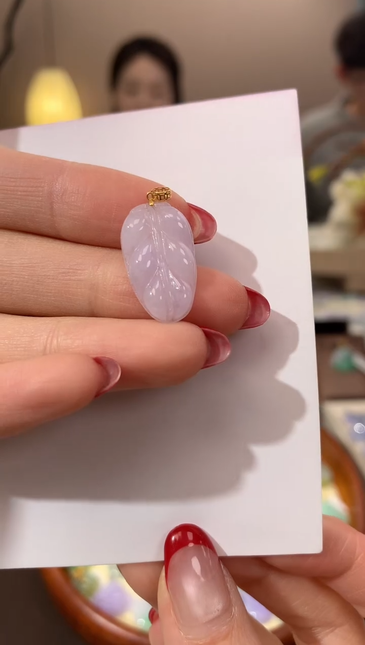 【闪购商品】翡翠颈饰18K金镶嵌天然缅甸a货翡翠