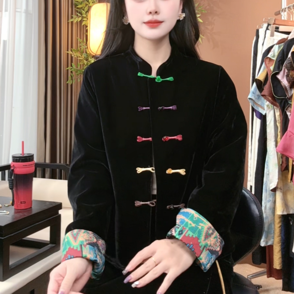 2025新款秋季桑蚕丝洋气时尚新中式显瘦百搭外套女S358