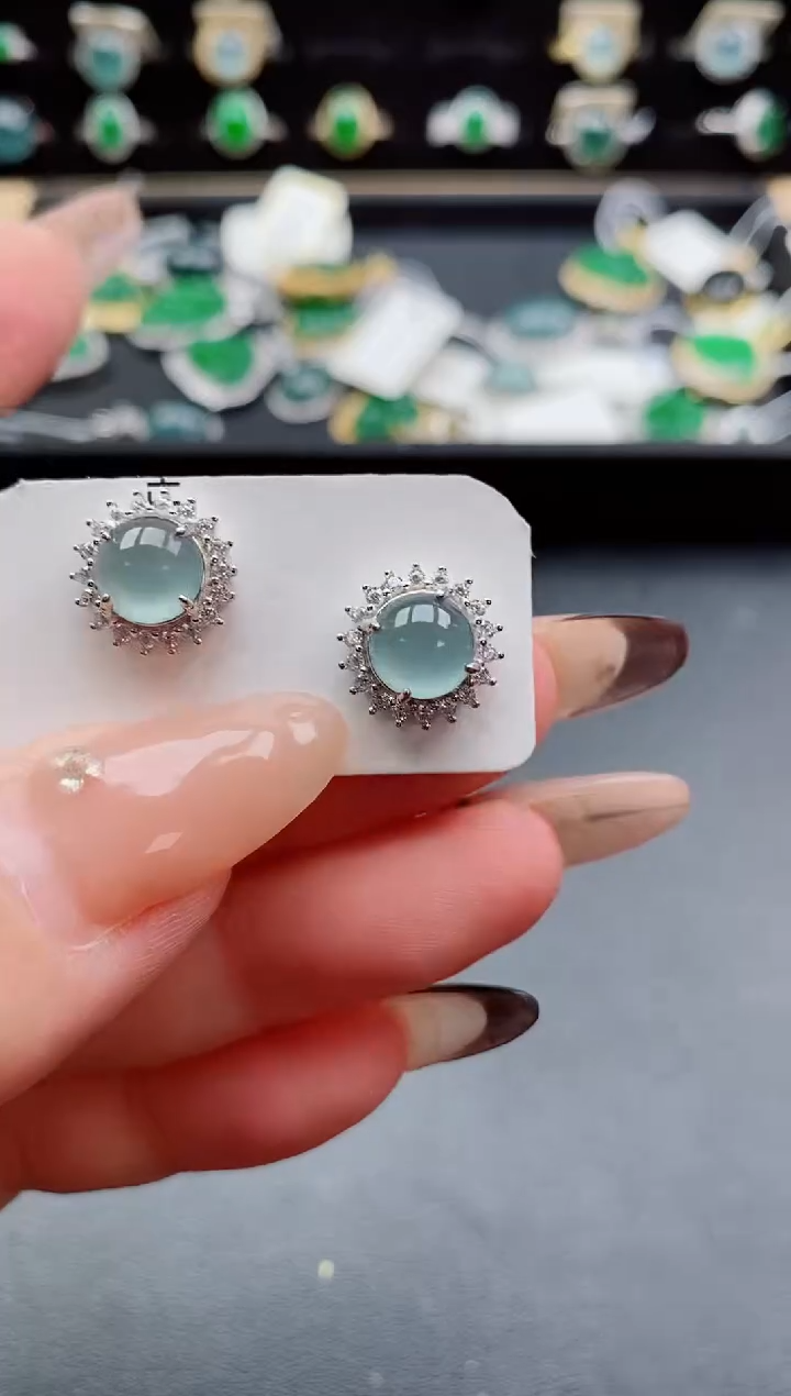 银S925镶嵌戒指翡翠1