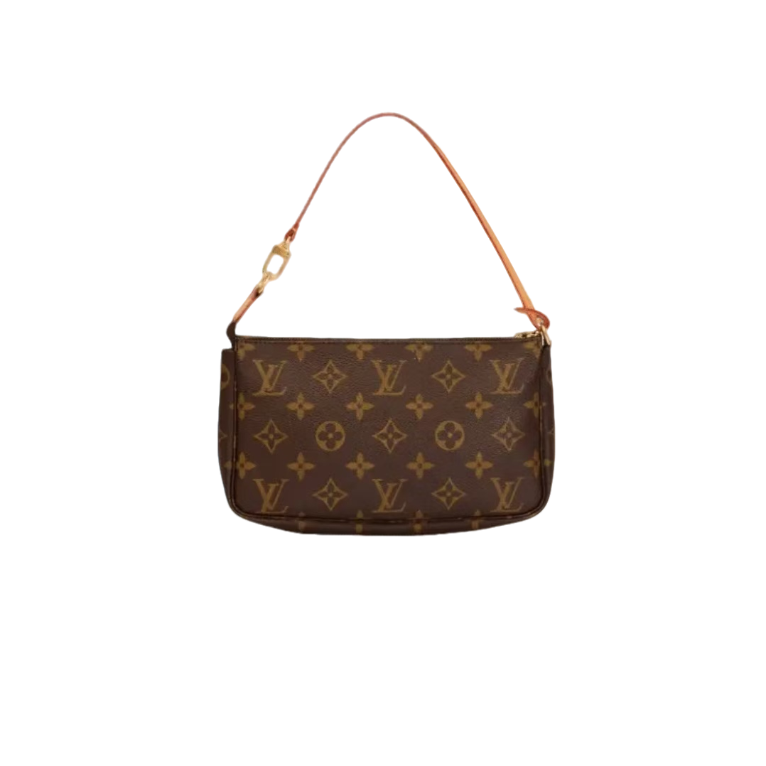 99新 LouisVuitton/路易威登 中古款经典老花大麻将手提包棕色