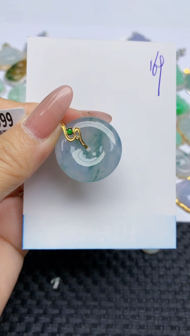 【闪购商品】翡翠颈饰18K金镶嵌天然A货翡翠 169