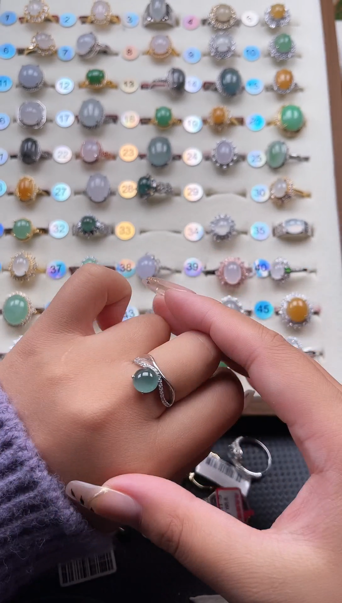 【闪购商品】翡翠戒指银S925镶嵌天然A货翡翠戒指