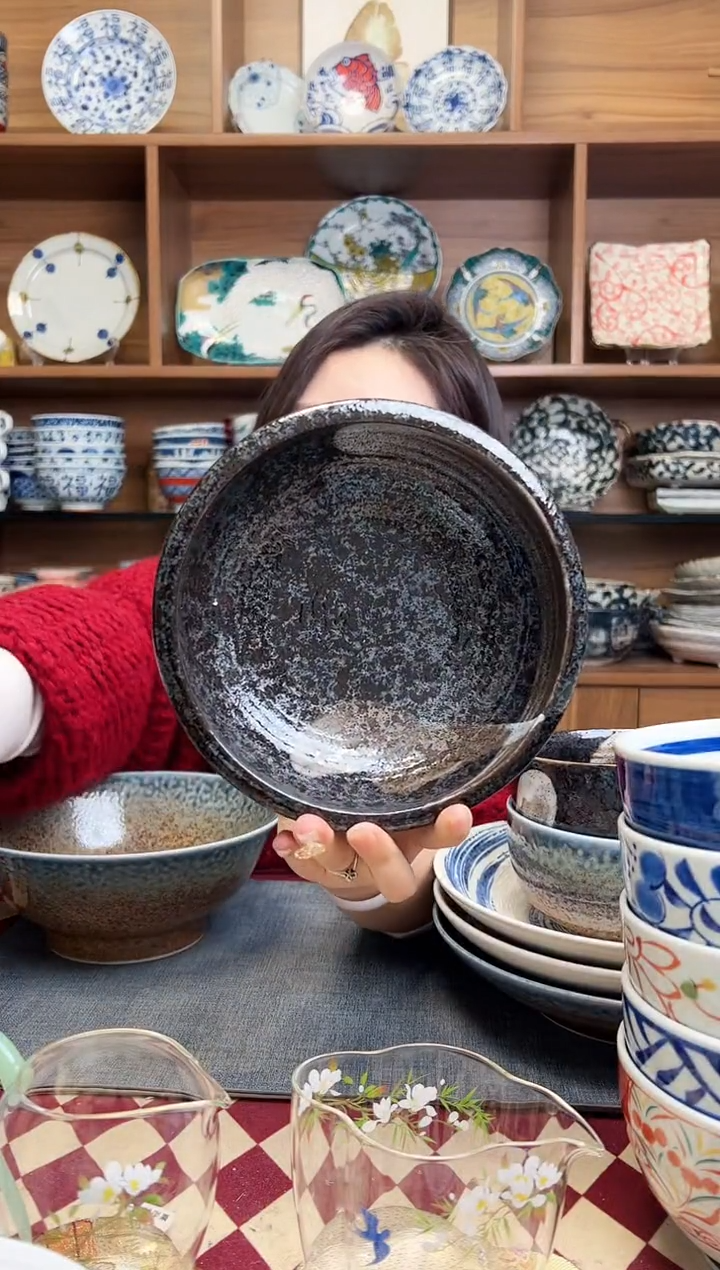 【闪购商品】瓷片明世荒刷毛17cm钵碗  加厚款