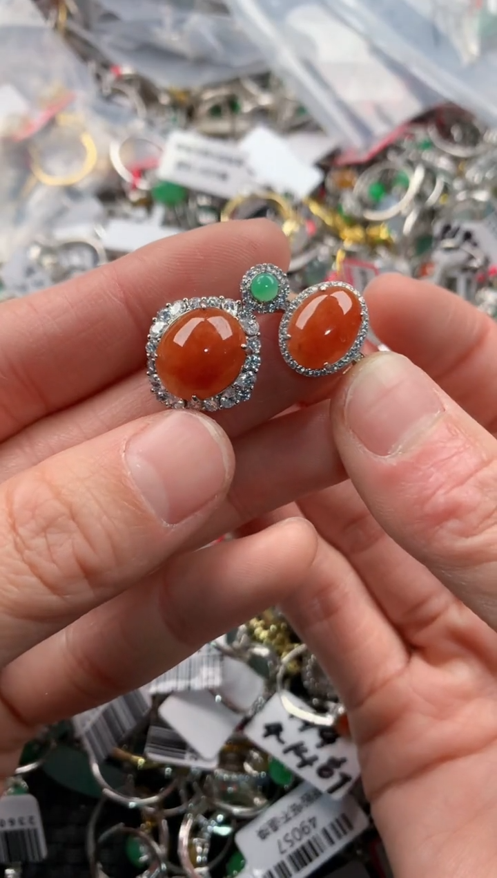 银S925镶嵌戒指翡翠111     3