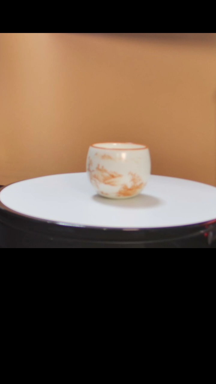 【闪购商品】主人杯矾红彩绘主人杯礼盒装