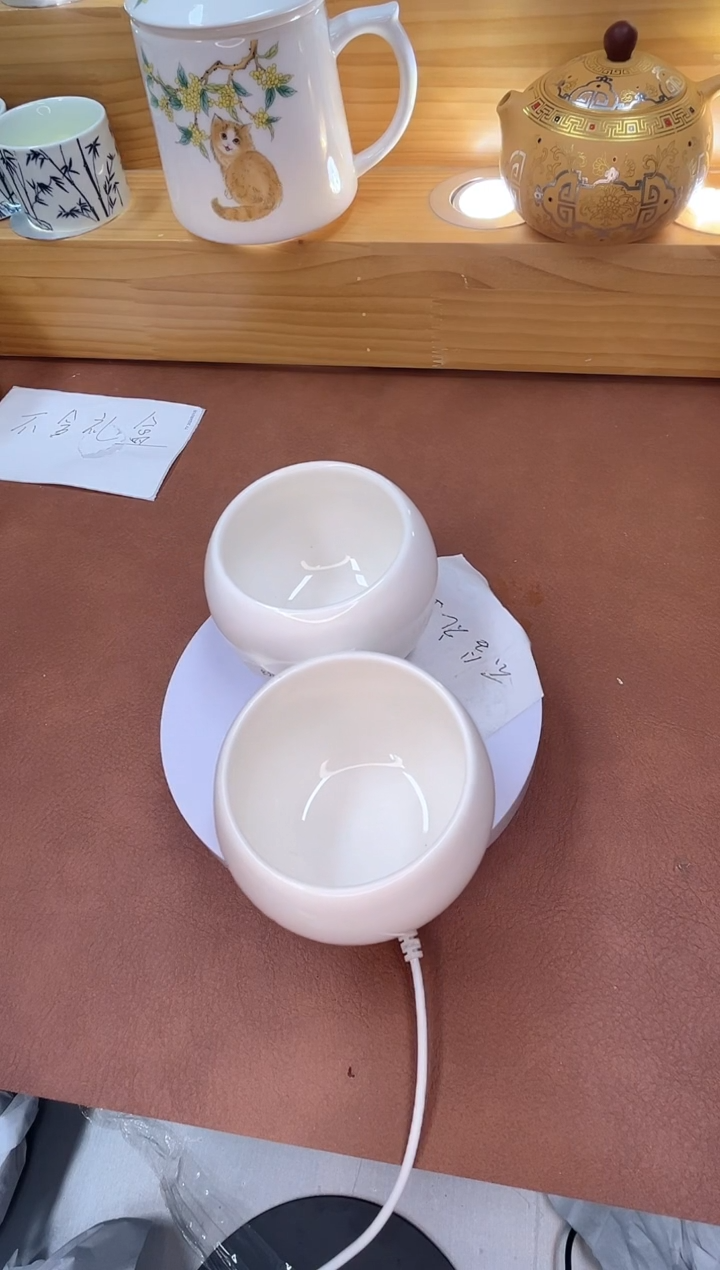 羊脂玉瓷舍得知足茶杯夫妻对杯