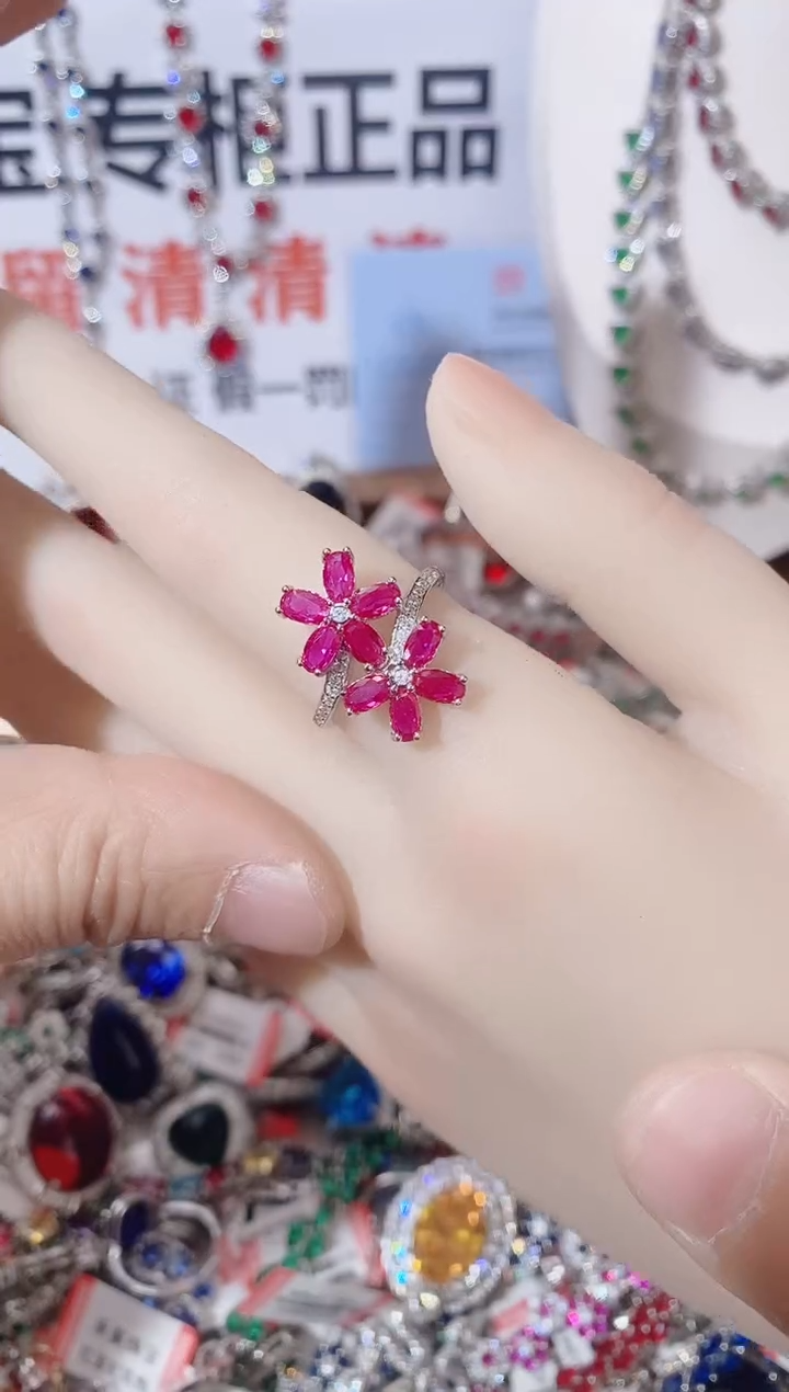 未镶嵌戒指红宝石  