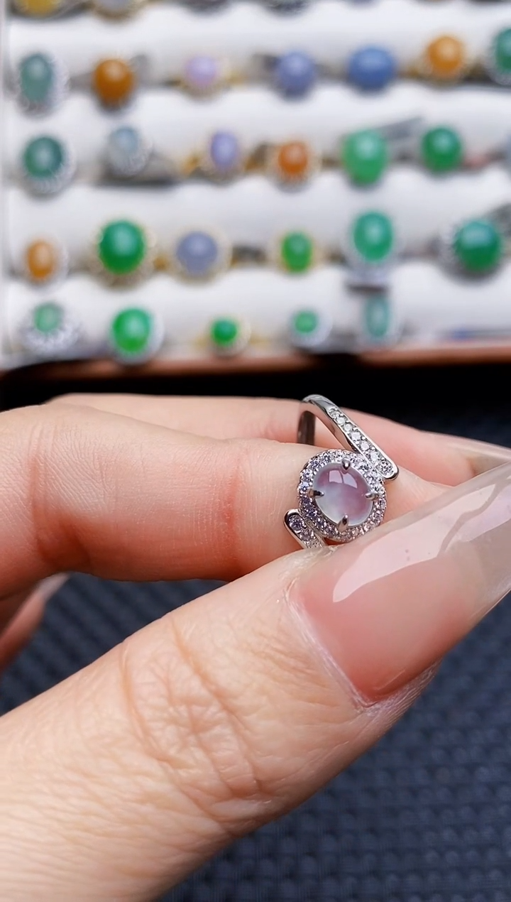 银S925镶嵌戒指翡翠1478