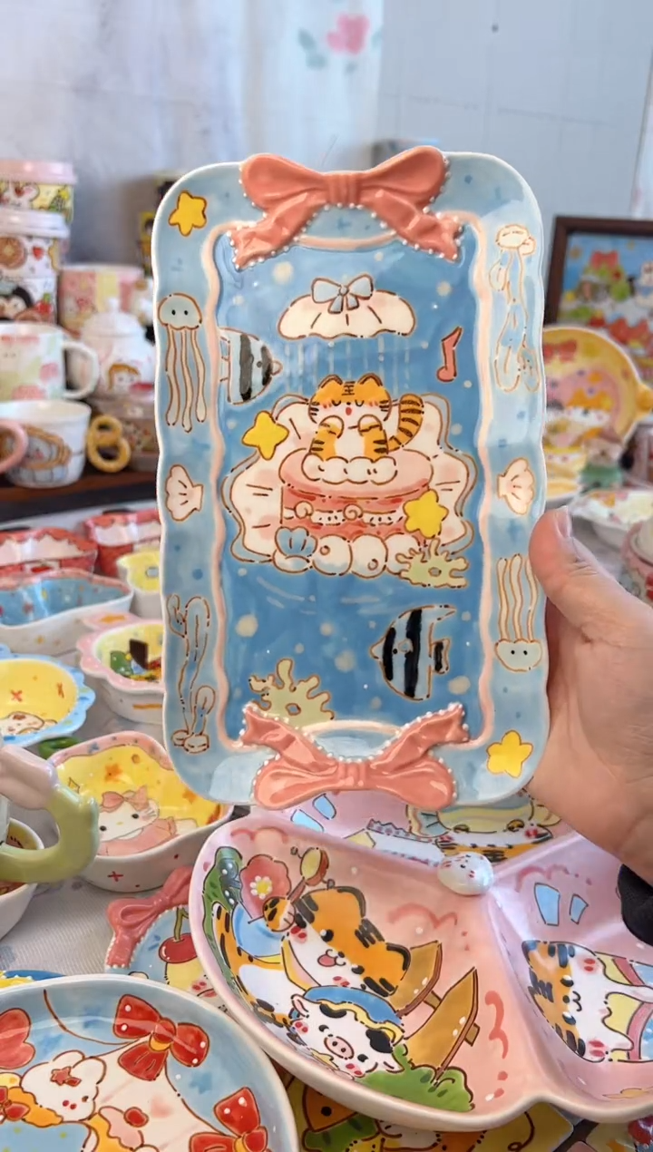 摆件陶景德镇陶瓷手绘微瑕