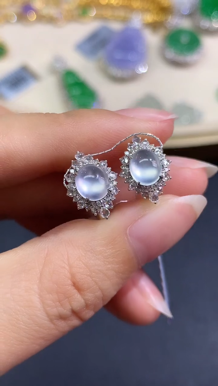 18K金镶嵌翡翠耳饰耳饰|13800