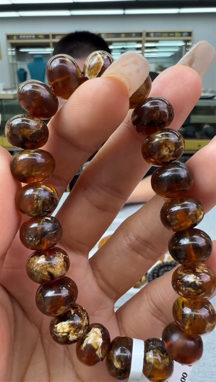 【闪购商品】琥珀手链未镶嵌45秒拍号