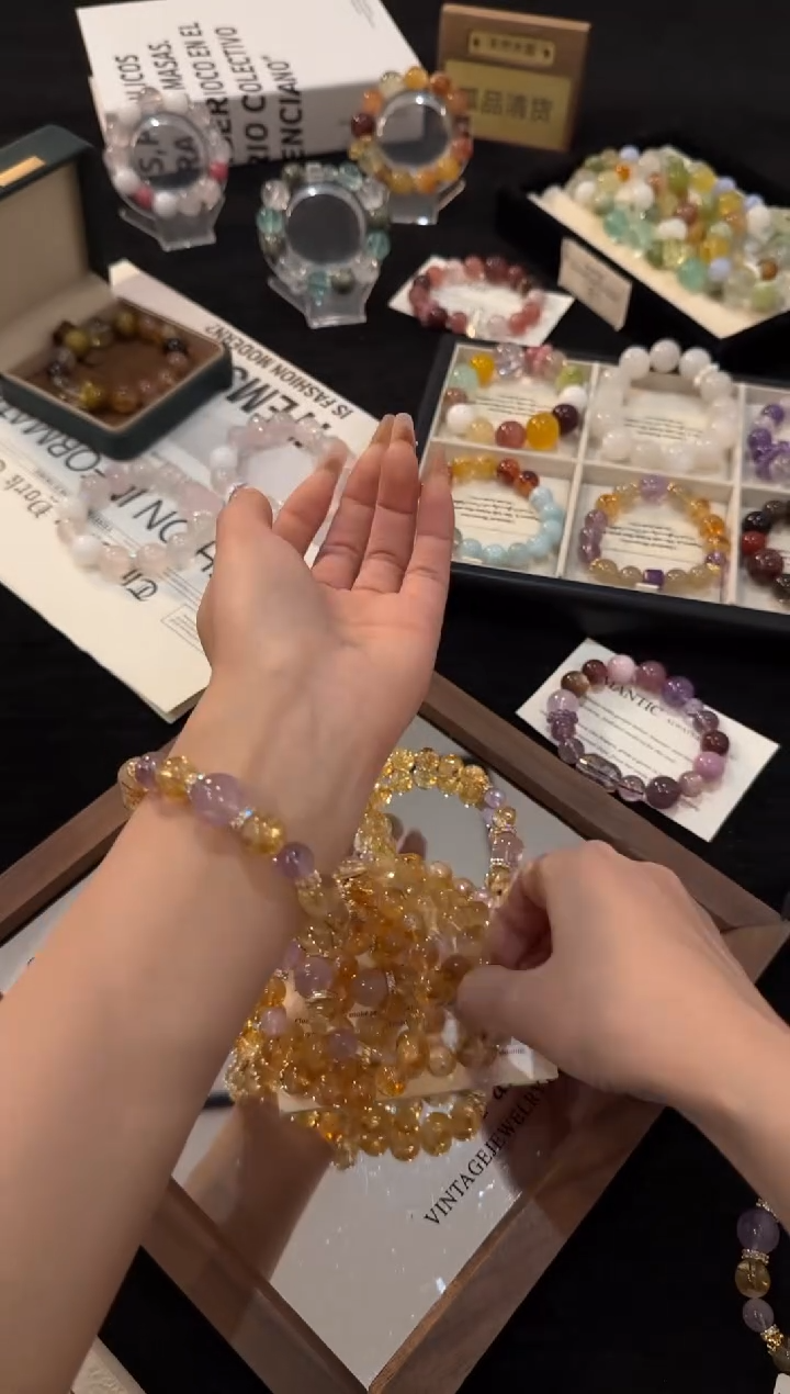 合金手链水晶黄塔晶x3062