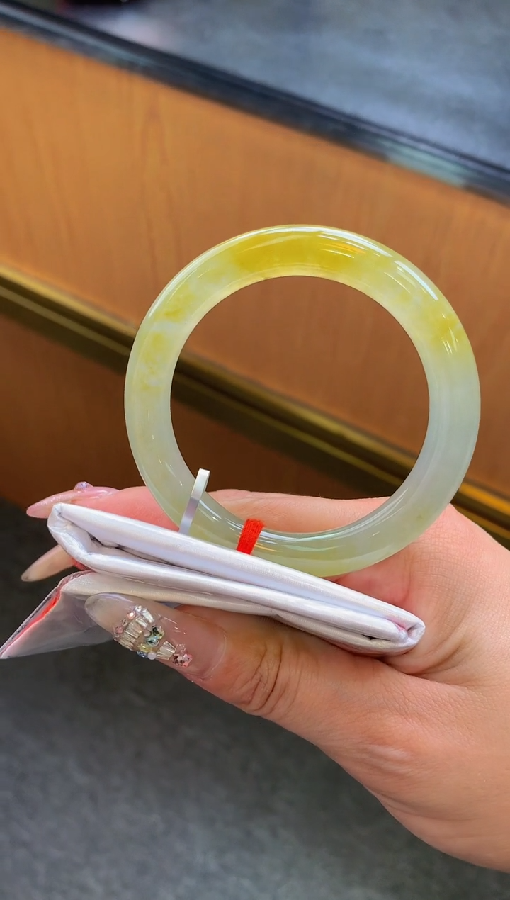 未镶嵌手镯翡翠-F107-圆条51.8-全款8万-定金2万