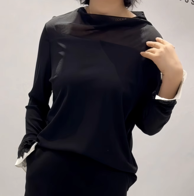 【芮娜依莲】26春季新款轻奢风高品质蕾丝上衣-1668