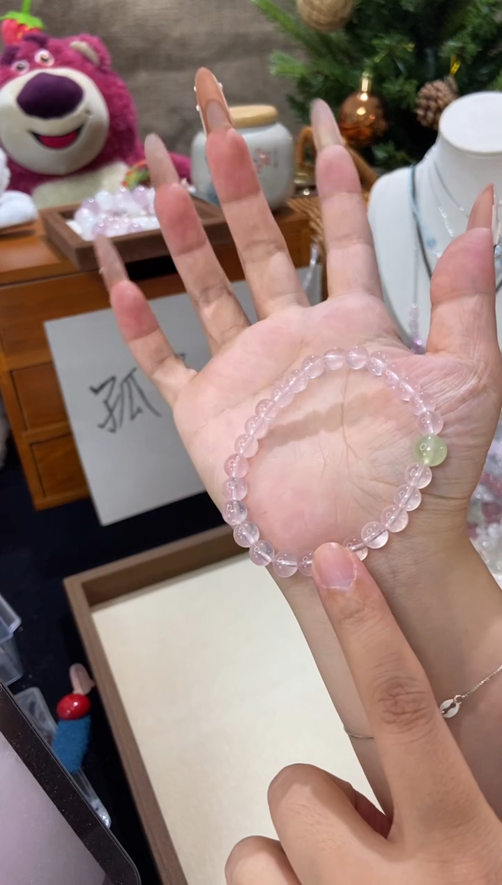 水晶手串未镶嵌孤品捡漏均匀瑕疵介意勿拍