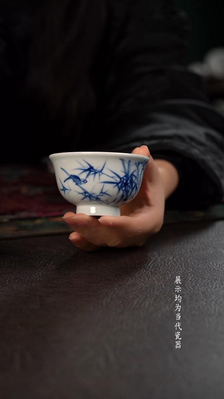 厚力煊竹报平安大压手杯 