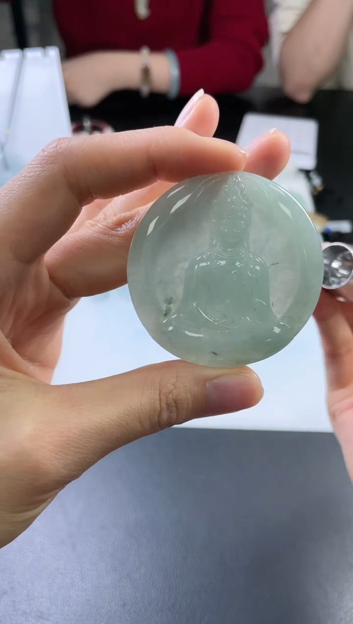 【闪购商品】翡翠挂件未镶嵌观音牌子