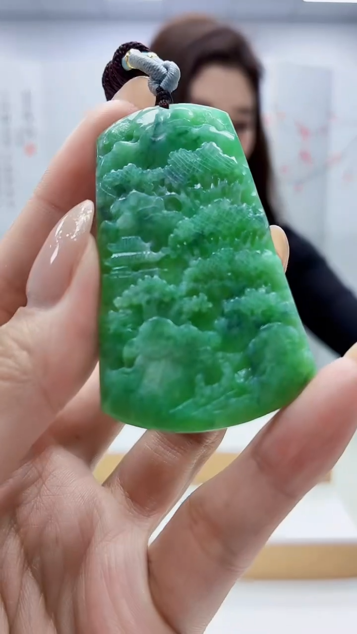 未镶嵌定制翡翠4829MM-毛货挂件34