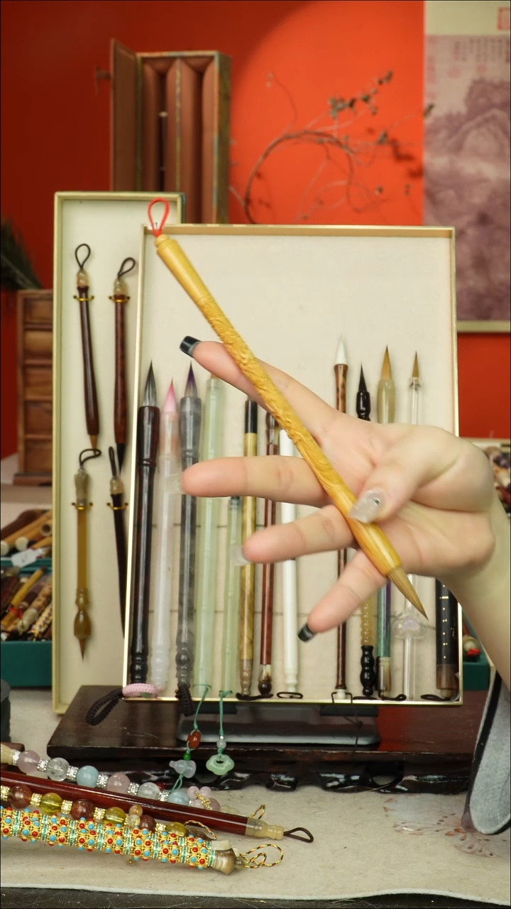 151号闪孤品高货毛笔链接 清水试笔 蘸墨不退