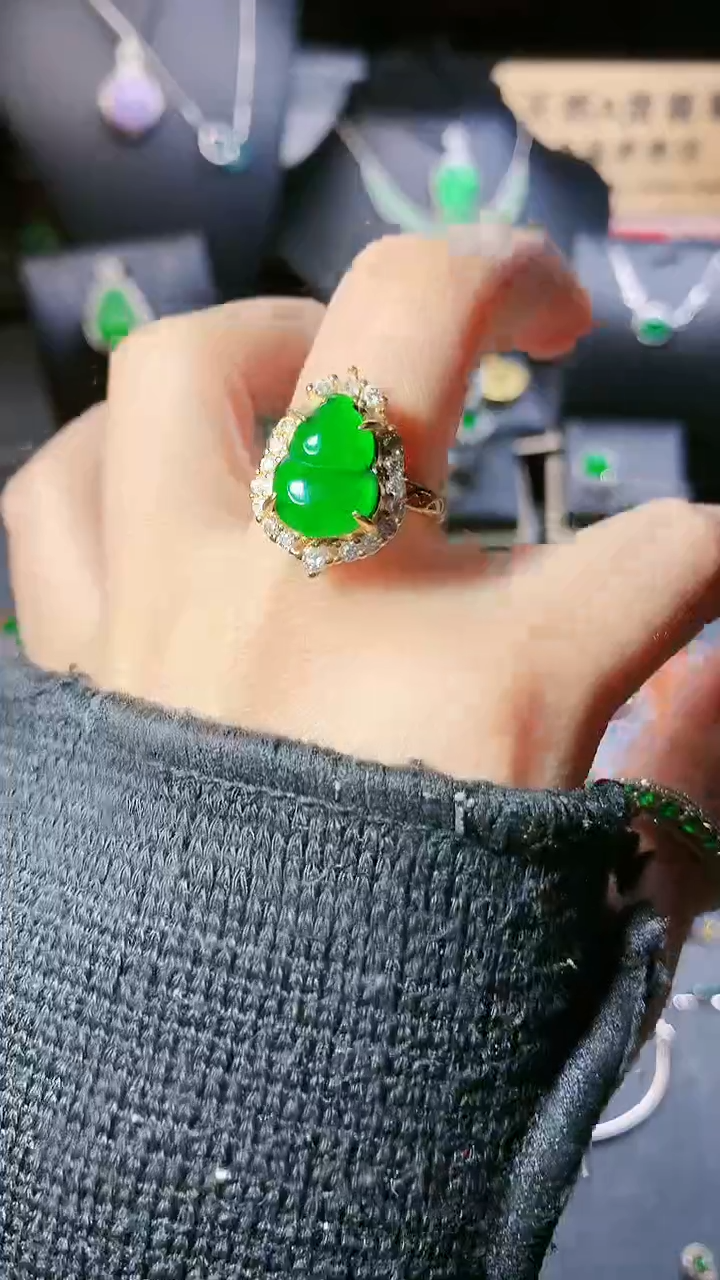 【闪购商品】翡翠戒指银S925镶嵌戒指