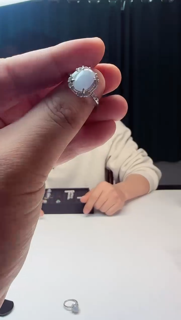 【闪购商品】翡翠戒指未镶嵌白冰紫戒指